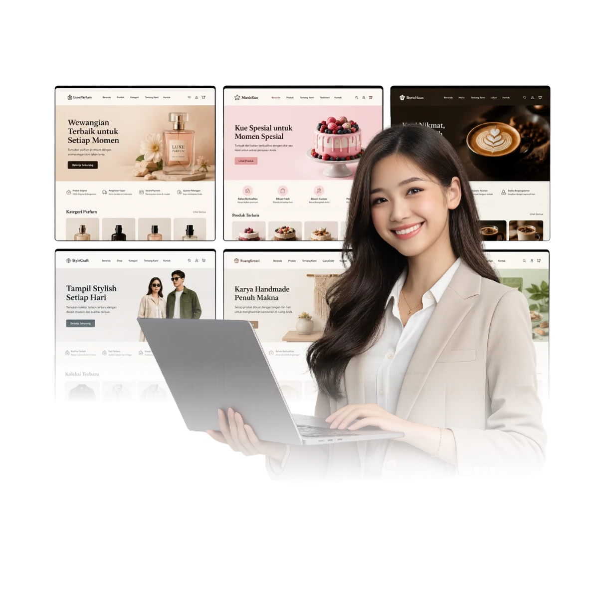 Contoh website statis UMKM Fronetzy